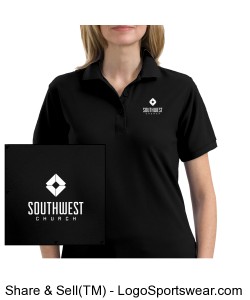Southwest Church Ladies Embroidered Polo - Black Design Zoom